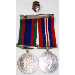 WWII Canadian 2 Medal Group & G.S. Pin