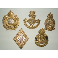 Lot Of 5 WWII Cdn Cap Badges, (orig) - D