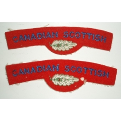 Canadian Scottish Cloth Shoulder Titles, Pair