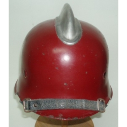 German Fireman's Helmet With Comb, Red, (orig)