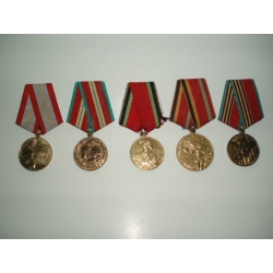 Soviet Medals, Lot Of 5, (orig)