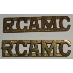 Royal Canadian Army Medical Corps Shoulder Titles, pair