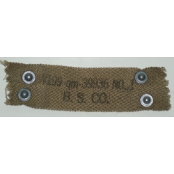 WWII US M1 Helmet Nape Strap, B.S. Co, No. 1, (orig)