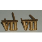 Gilt Officers Roman "VII" Metal Cyphers, Pair, (orig)