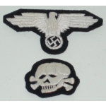 Waffen SS Cap Insignia Set, (Embroidered)