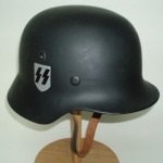 German M35 SS, (Black), Helmet, (Refurbished) ET64, (orig)