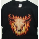 T-Shirt FLAMING BUFFALO SKULL