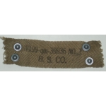 WWII US M1 Helmet Nape Strap, B.S. Co, No. 1, (orig)